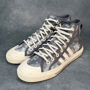 Adidas Nizza Parley Hi Top Sneakers Gray Tie Dye Canvas Casual Shoes